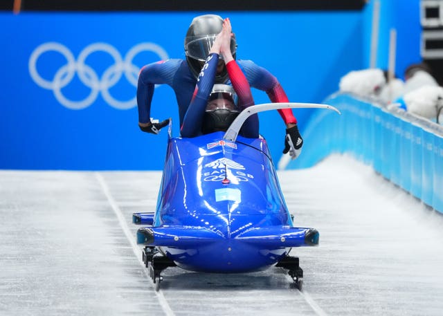 Montell Douglas in a bobsleigh at the Winter Olympics