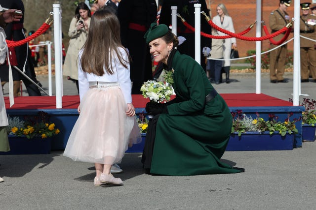 The Princess of Wales was presented with some flowers