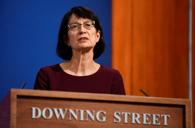 Dr Jenny Harries during a media briefing in Downing Street