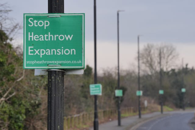 London airports expansion protest sign