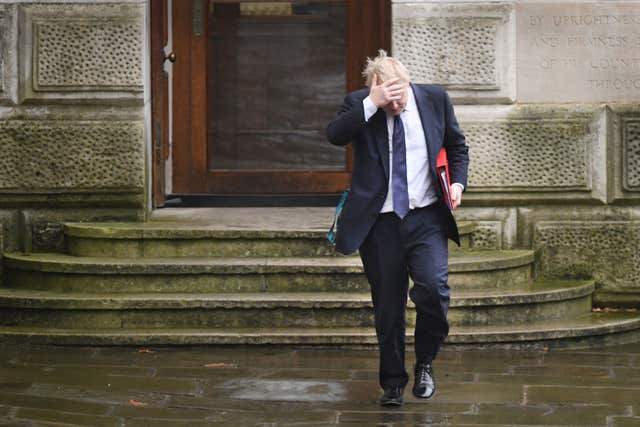 Boris Johnson arrives at Downing Street for the Cabinet meeting