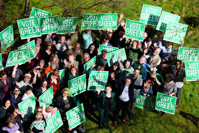 Green Party councillors and campaigners at their local election campaign launch in Bristol (Ben Birchall/PA)