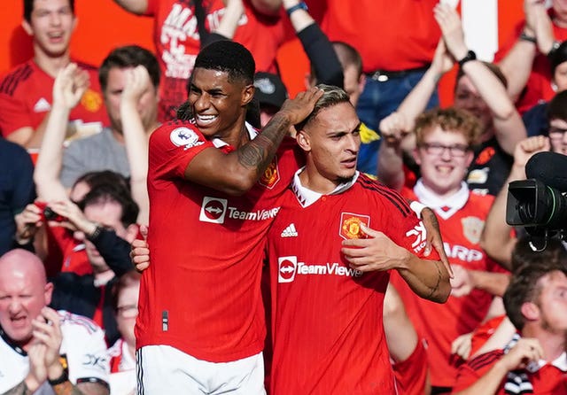 Antony (right) and Marcus Rashford (left) scored the goals as Manchester United beat Arsenal at Old Trafford in September.