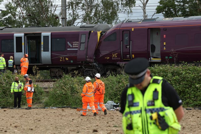 People at the scene of the collision