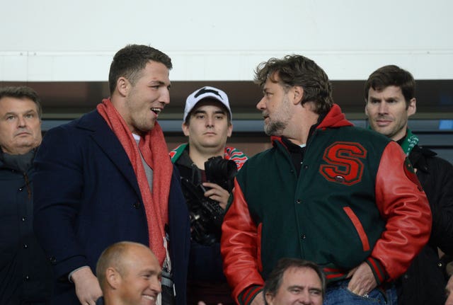 Sam Burgess, left, and Hollywood actor Russell Crowe remain close (Martin Rickett/PA)