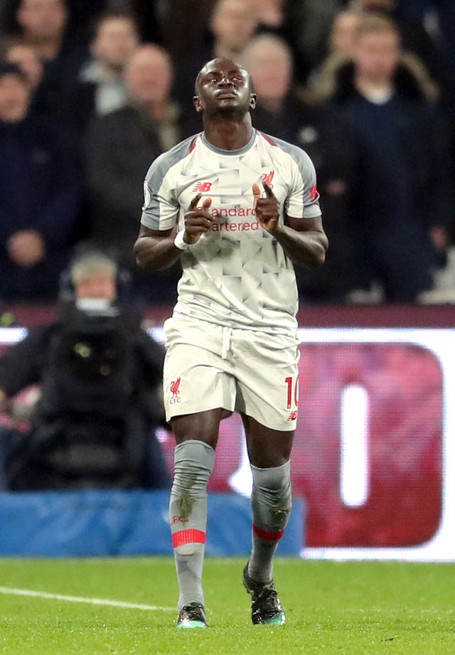 Sadio Mane celebrates a goal