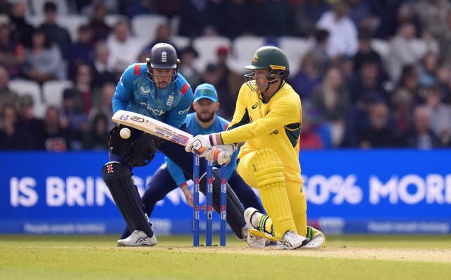 Alex Carey bats for Australia against England