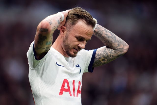 James Maddison in action for Tottenham