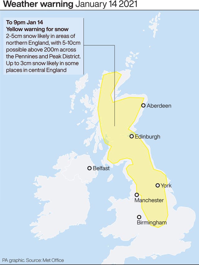 Weather warnings January 14