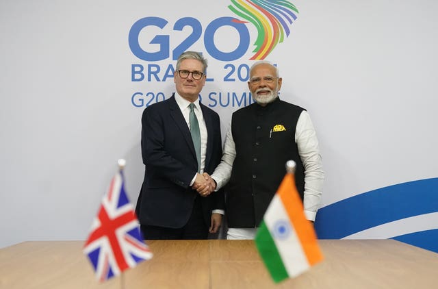 Sir Keir Starmer and Narendra Modi during a meeting at the G20 summit in November 