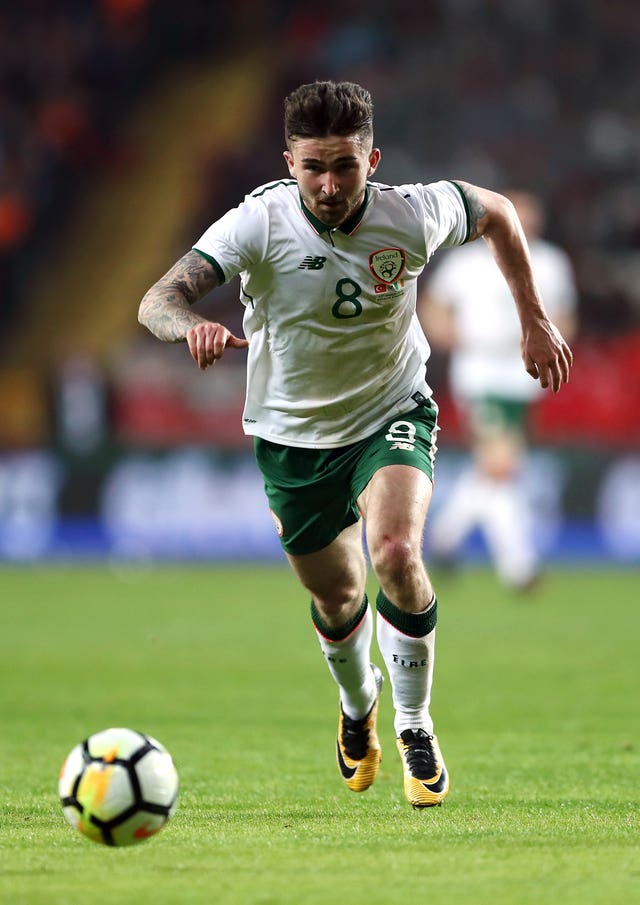 Sean Maguire in action for the Republic of Ireland in Turkey