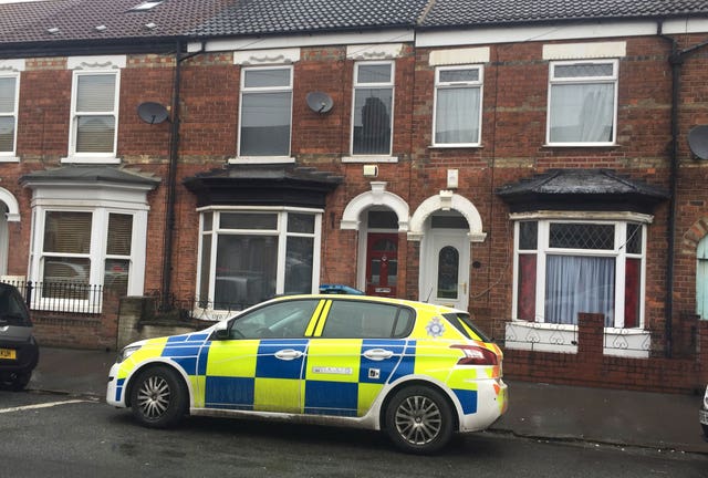 Police car outside house