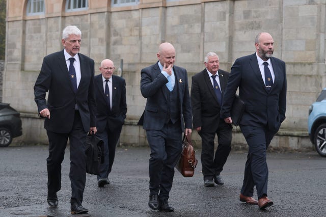 The Orange Order delegation at Hillsborough Castle