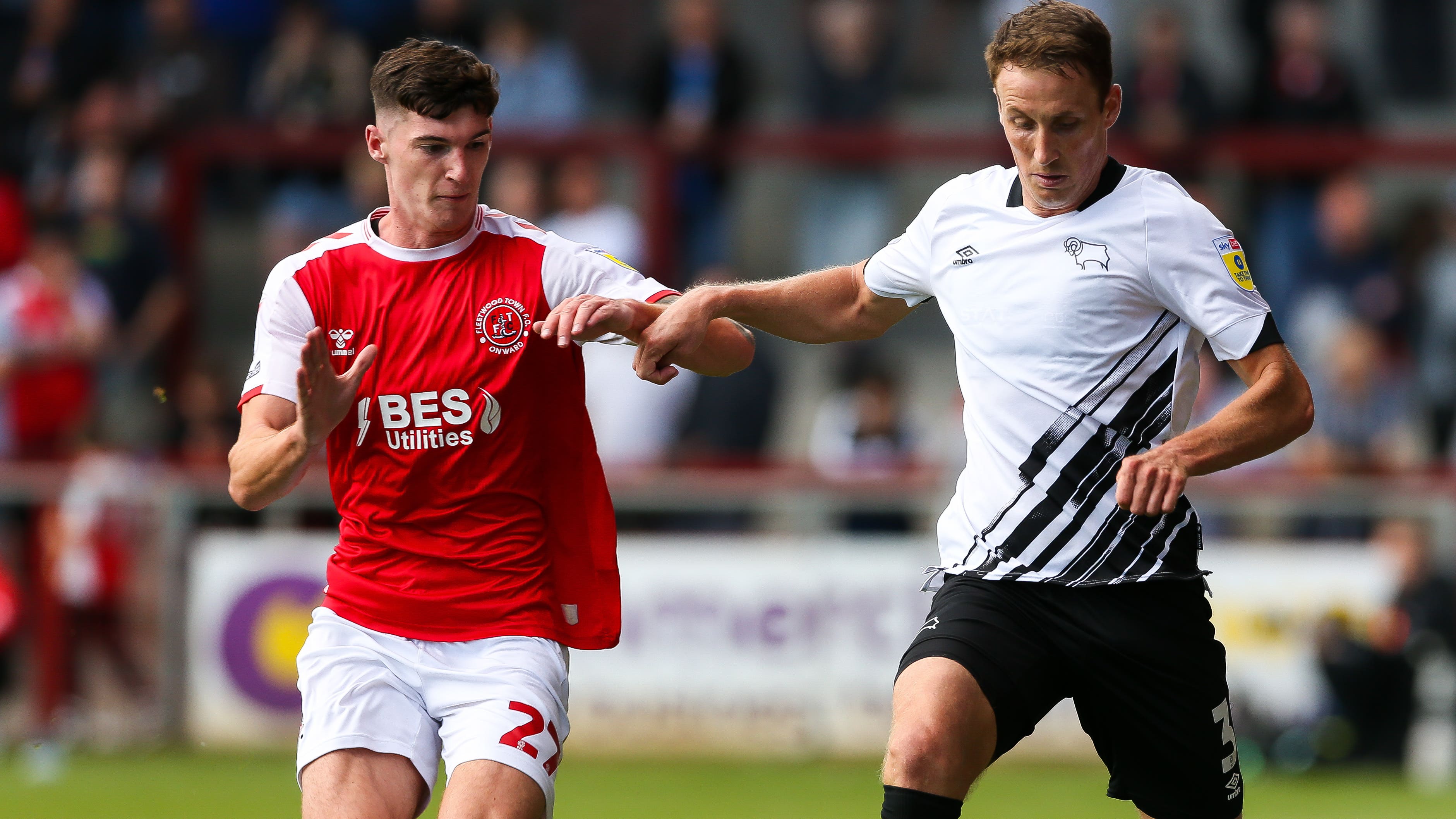 Harvey Macadam, left, was Fleetwood’s match-winner (Barrington Coombs/PA)