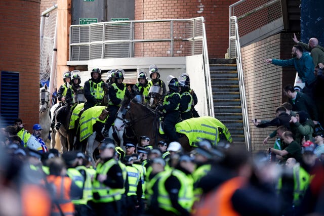 Mounted police at Ibrox