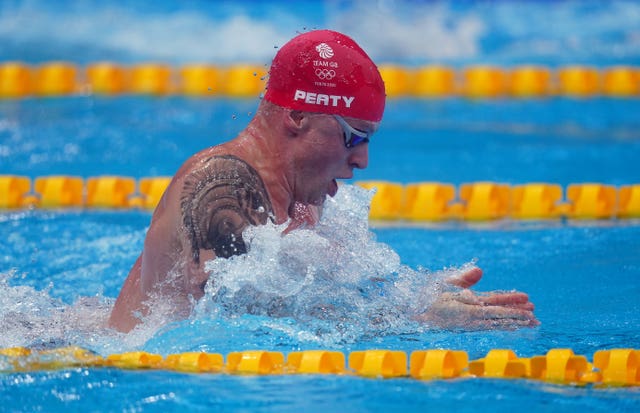 Adam Peaty swam the fastest breaststroke split in history (Adam Davy/PA)