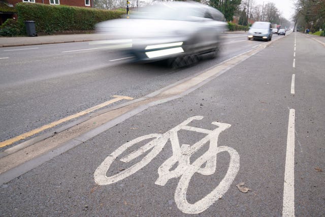 A cycle lane in Birmingham