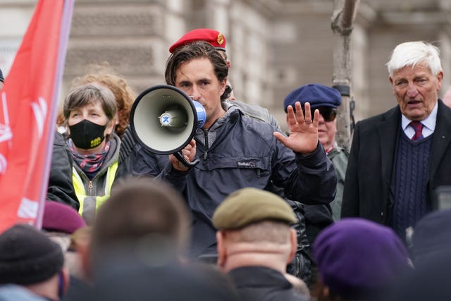 Johnny Mercer at veterans march