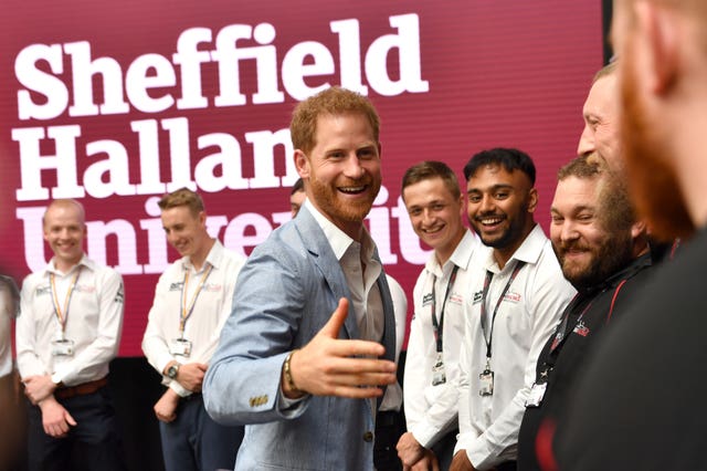 Harry during his visit to Sheffield Hallam University 