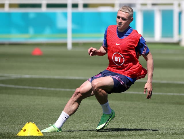 England midfielder Phil Foden during training