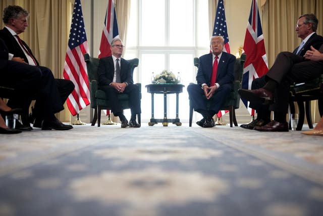 Prime Minister Sir Keir Starmer during a meeting with US President Donald Trump