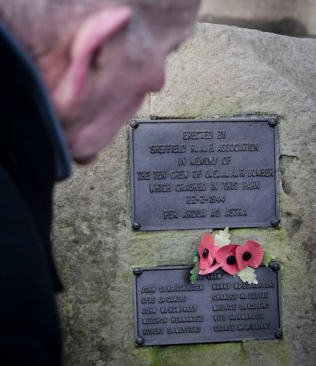 Tony Foulds at the war memorial