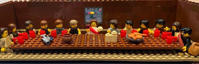 The Last Supper depicted in Lego