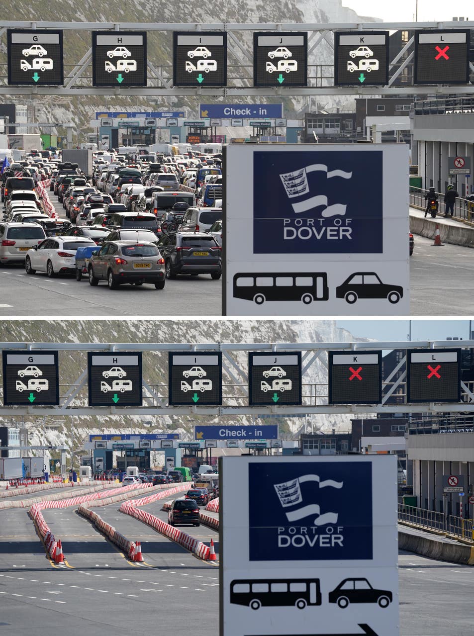 Dover queues down to an hour after days of gridlocked roads around UK