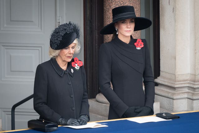 The Queen Consort (left) and the Princess of Wales 