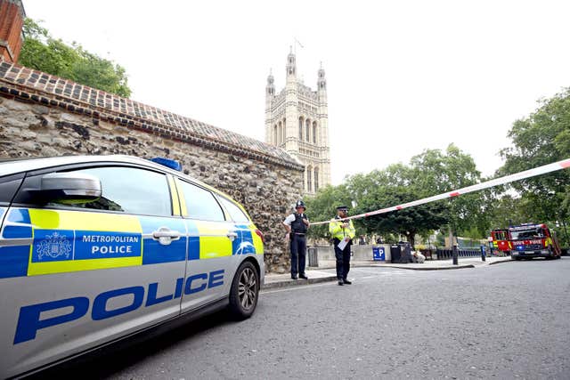 Police activity near the Houses of Parliament