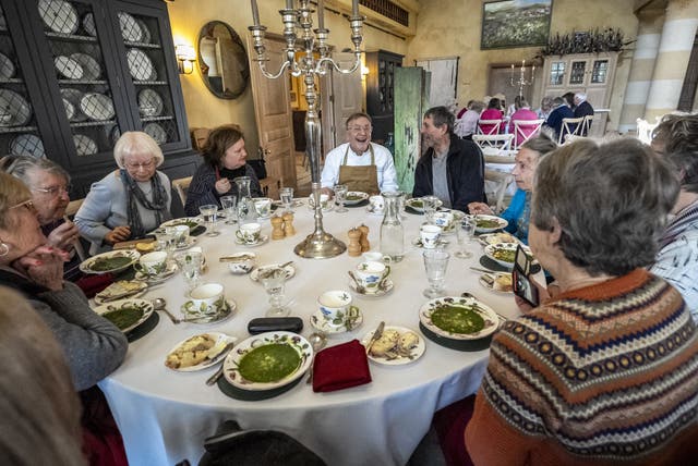 Chef Raymond Blanc attends a Winter Warmers session which he has curated a special menu for in the Orchard Room at Highgrove Gardens on the King’s estate in Tetbury, Gloucestershire 