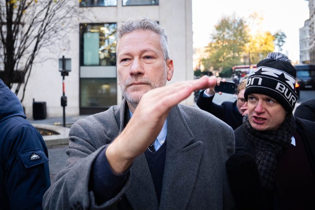 Former leader of Reform UK in Wales Nathan Gill (left) arrives at the The Old Bailey
