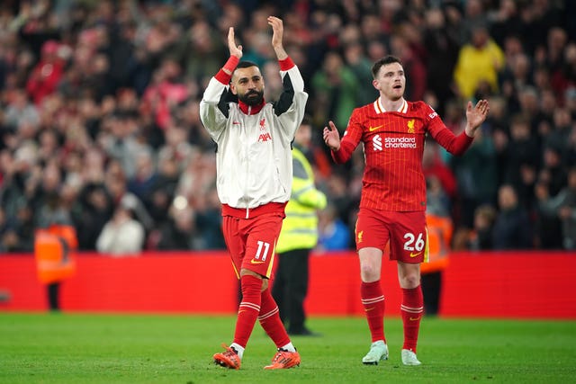 Mohamed Salah (left) and Andy Robertson 