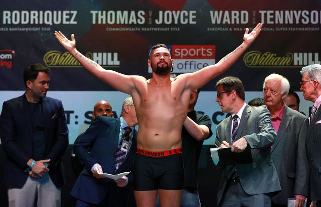 Tony Bellew during the weigh-in at the O2 Arena, London