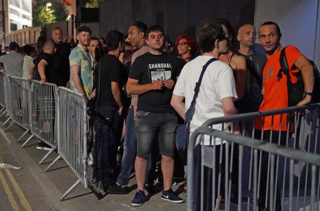 People queue up for the Egg nightclub in London