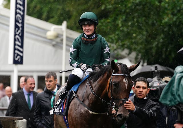 Hollie Doyle on Nashwa after winning the  Falmouth Stakes