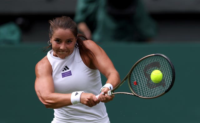 Jodie Burrage in action at Wimbledon