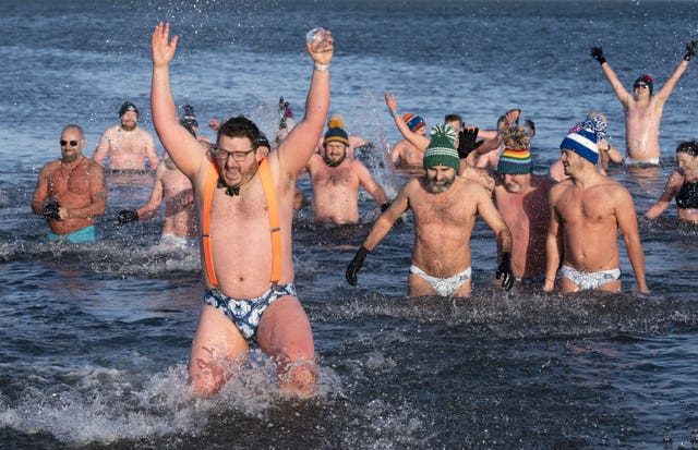 New Year’s Day swimmers