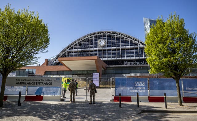 The NHS Nightingale North West hospital in Manchester (Peter Byrne/PA)