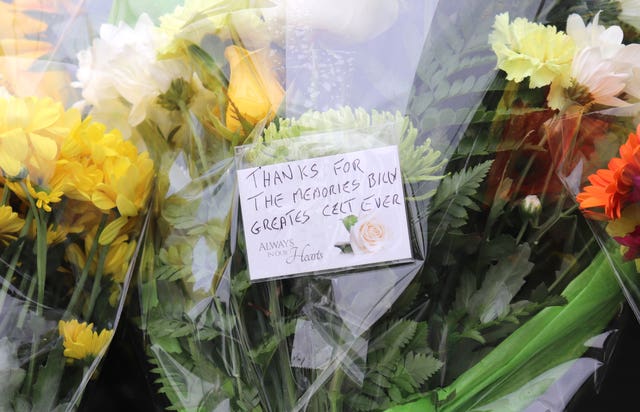 Fans have left tributes outside Celtic's ground