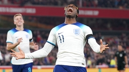 Noni Madueke celebrates as England Under-21s beat Serbia (Joe Giddens/PA)