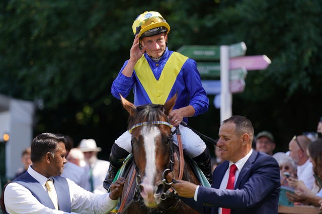 Tom Marquand on More Thunder after winning the bet365 Bunbury Cup  at Newmarket 