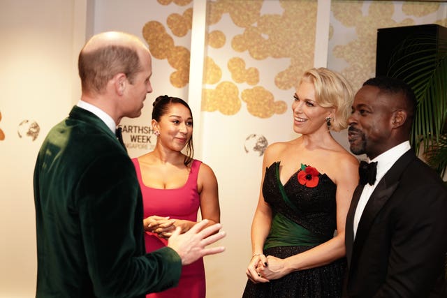 The Prince of Wales with (left to right) Lana Condor, Hannah Waddingham, and Sterling K Brown. 