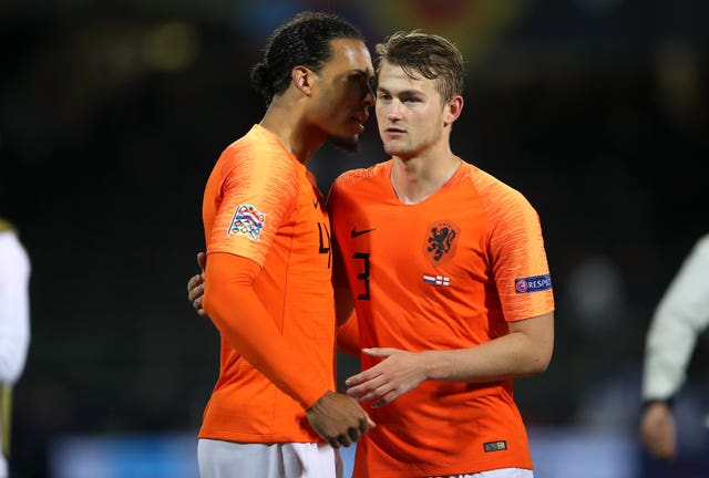 Matthijs de Ligt (right) joined Juventus after departing Dutch side Ajax