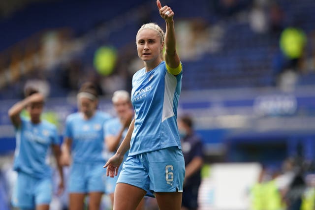 Steph Houghton could make her first competitive appearance since January (Martin Rickett/PA).