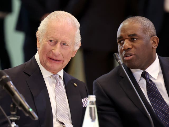 The King with Foreign Secretary David Lammy during the Italian tour