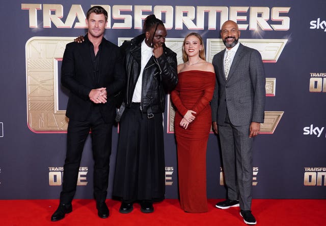 The cast of Transformers One at its European premiere