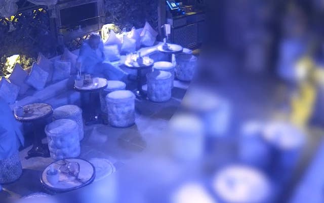 CCTV still showing Vikas Nath in the rooftop garden bar of Annabel’s