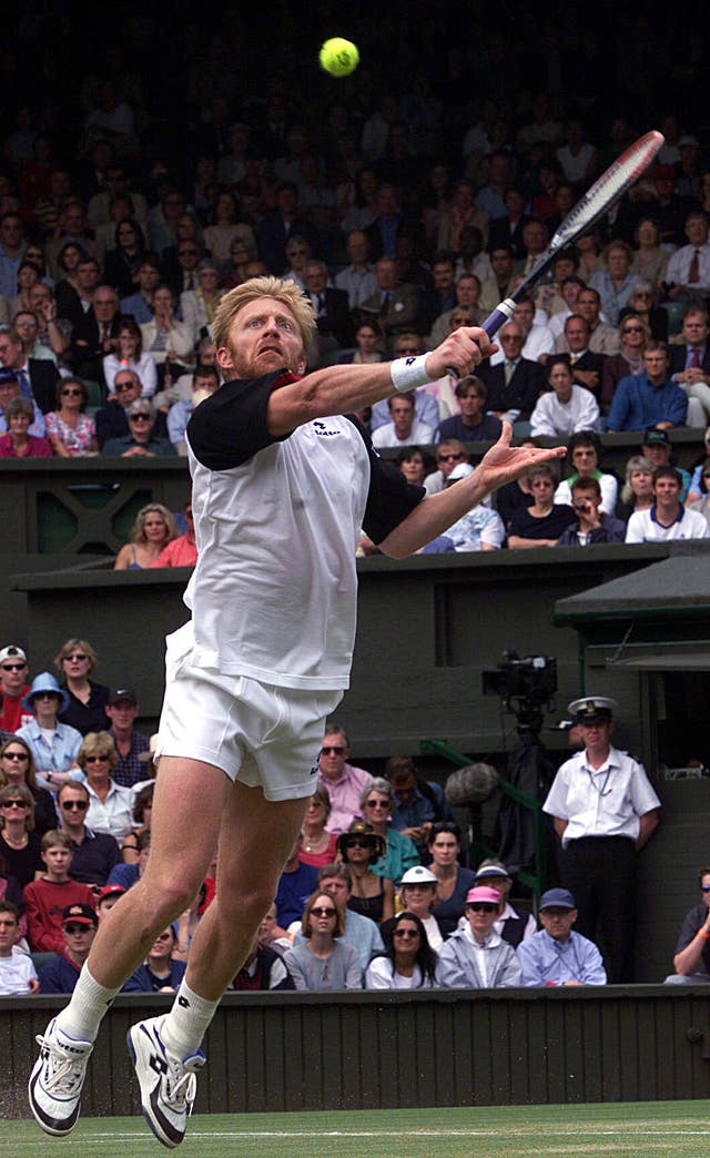 Becker in a tennis match during his playing days