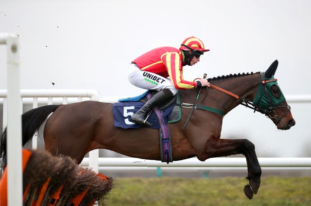 Top Ville Ben clears a hurdle on his way to winning the Cazoo Hurdle during day one of The Winter Million Festival at Lingfield Park last year 